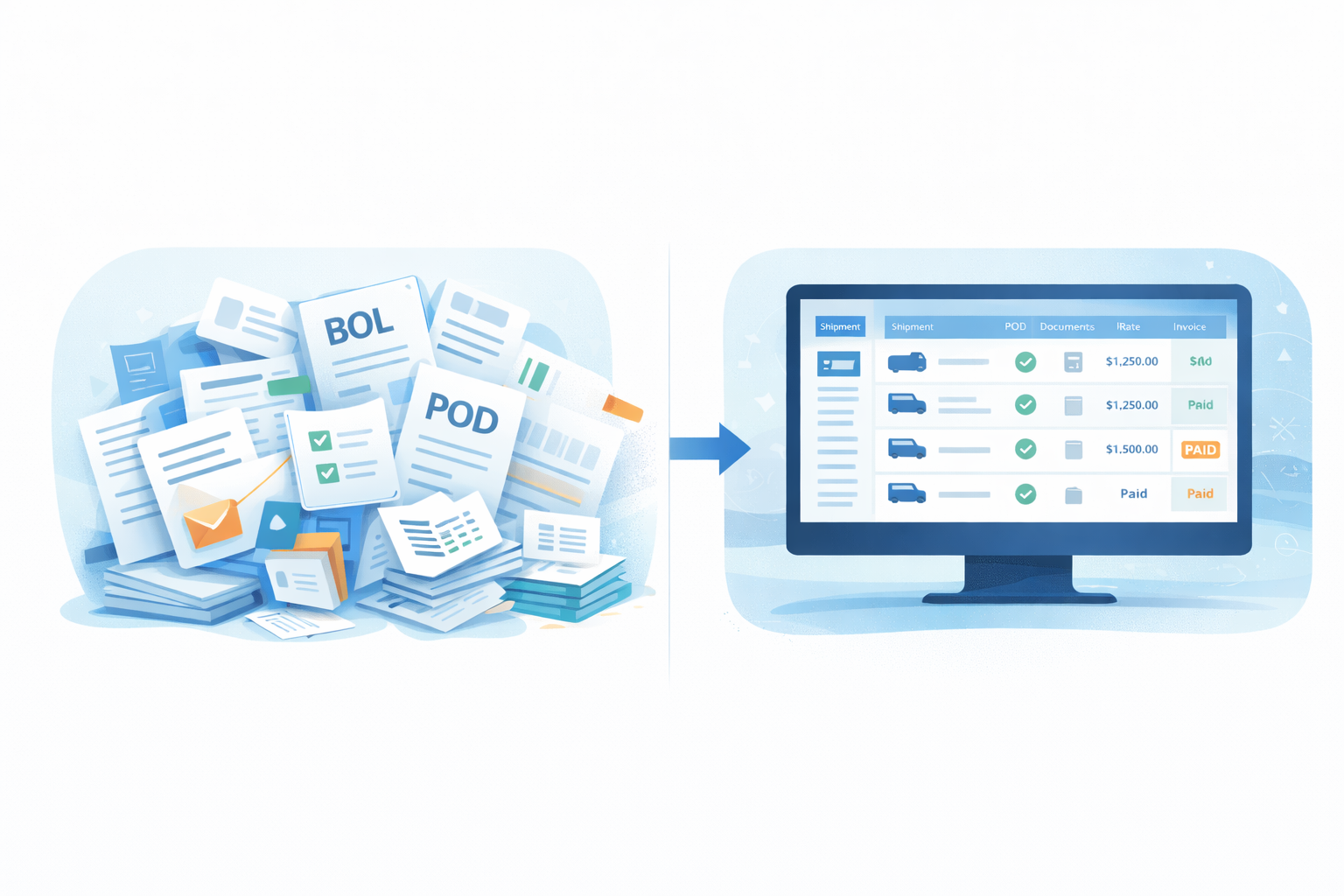 Freight document chaos transformed into an organized workflow